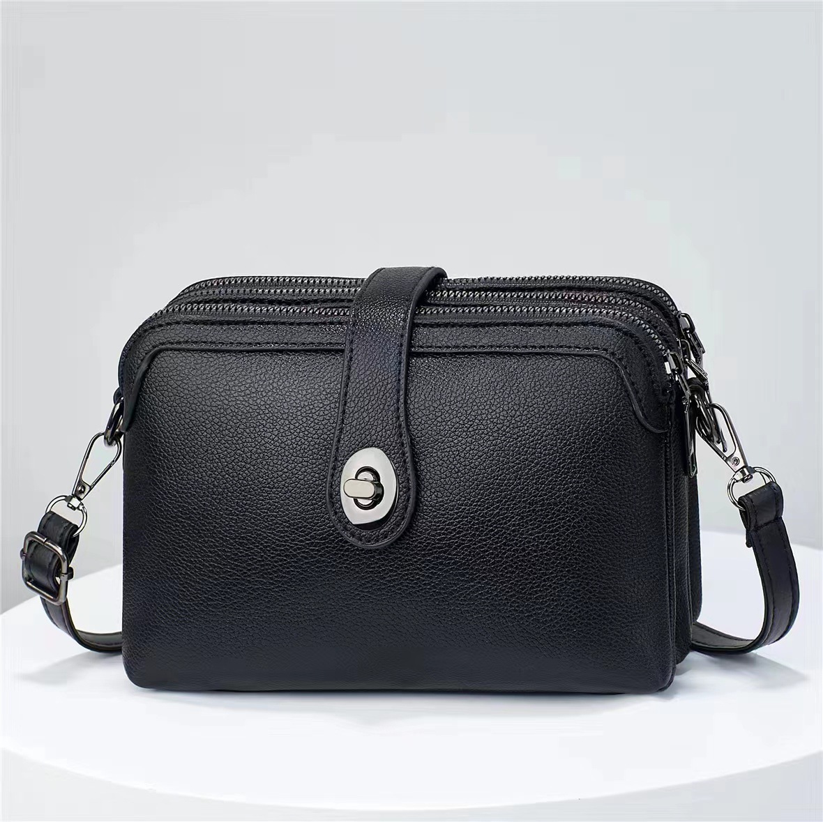 One-stop delivery of 2023 new solid-color multi-compartment large-capacity, simple and elegant cross-border single-shoulder hand-carry small square bag Specification drawing
