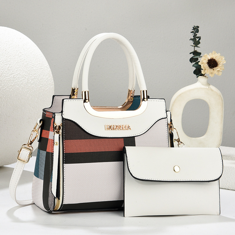 Cross-border bag Women 2025 New Style fashionable and elegant women's handbag, checkered bag, export shaped bag wholesale Specification drawing
