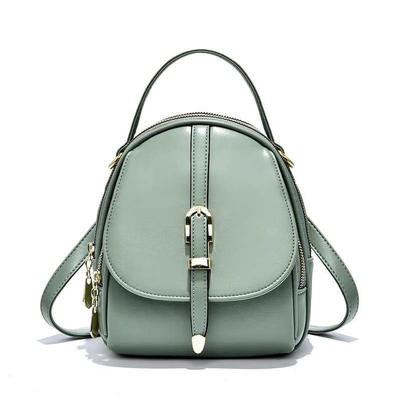 Casual crossbody backpack Women's bag 2022 New style fashionable soft leather single-shoulder bag Women's backpack Casual portable small bag full figure