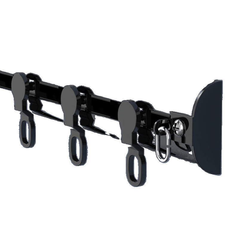 No need for drilling, side-mounted ultra-thin curtain track hook type, silent invisible track type, aluminum alloy adhesive type slide rail top Item Picture