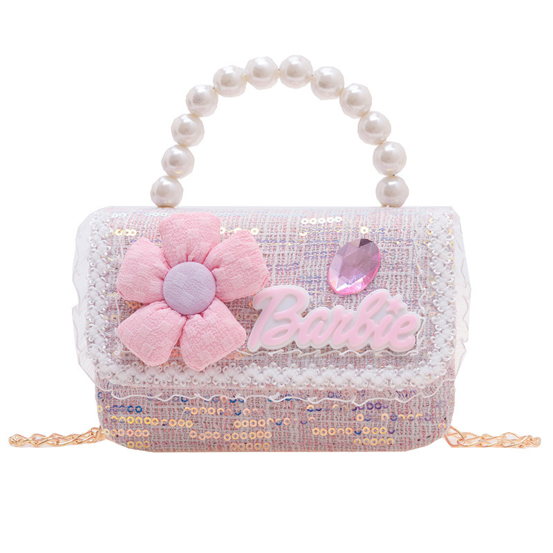 Children's small square bag, cartoon cute flower crossbody bag, girls' loose change handbag, fashionable princess style single-shoulder bag Item Picture