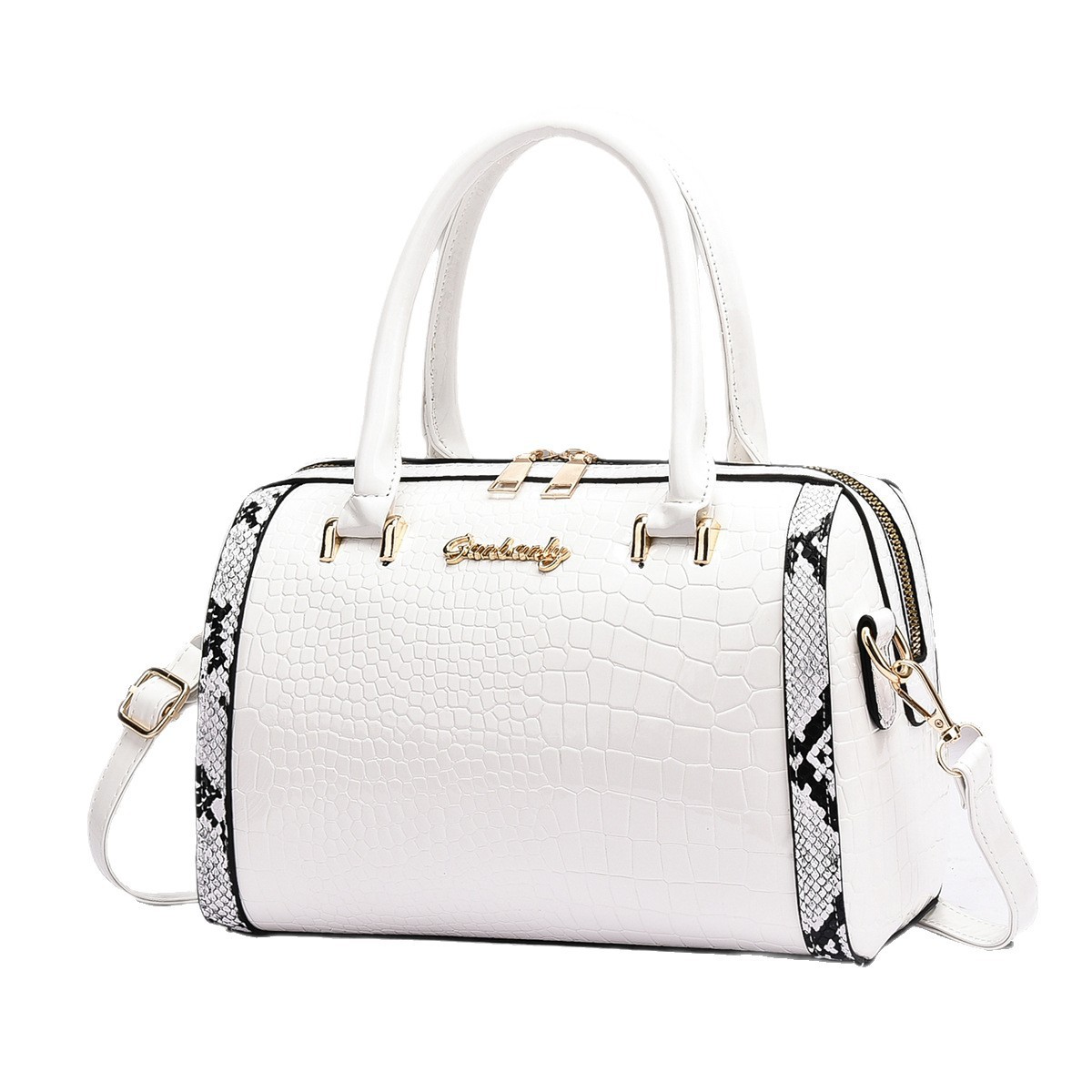 Cross-border trade Women's Bag 2025 Cross-border New crocodile pattern contrasting color women's bag, hand-held fashionable and casual single-shoulder crossbody bag Item Picture