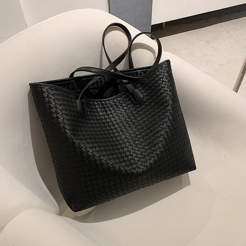 Large-capacity women's bag 2022 Summer new style woven single-shoulder hand-purified color trendy underarm tote bag Specification drawing