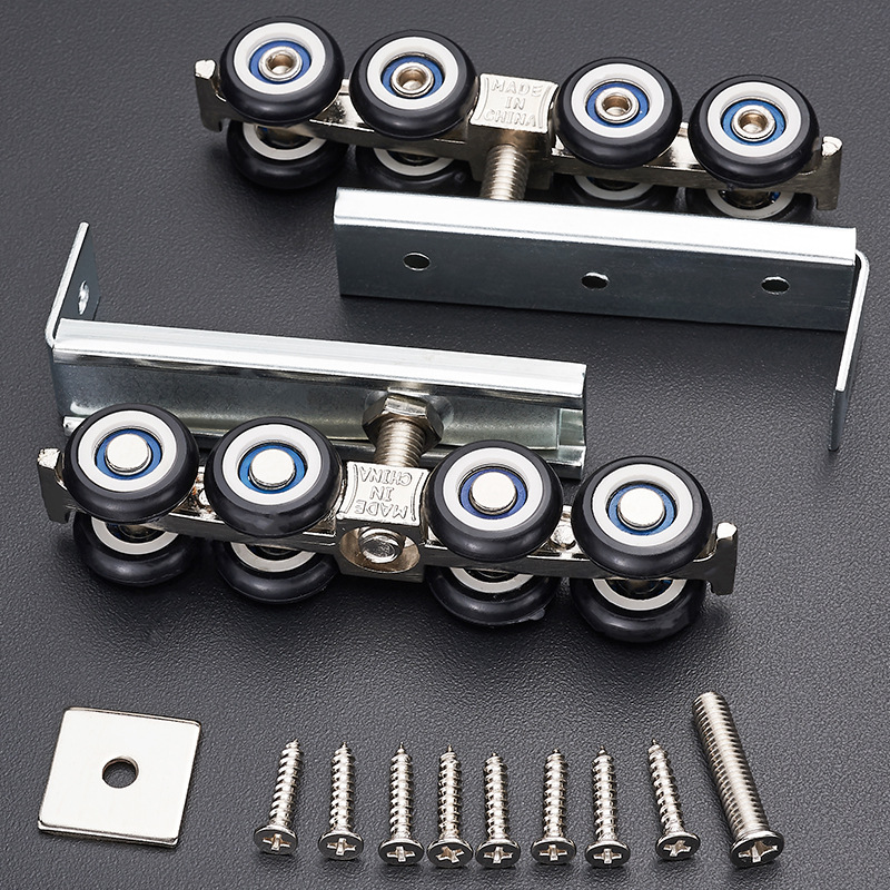 Promotional wooden door wheels, sliding doors, hanging wheels, hanging rails, sliding door hanging tracks, wheels, hardware hanging doors, 8-wheel hanging wheels Application Scenario