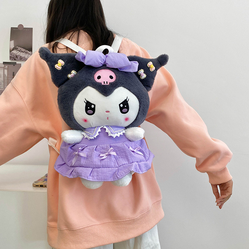 New cartoon plush bag, cute, stylish and trendy backpack, girlish accessory backpack, claw machine doll exchange gift Application Scenario