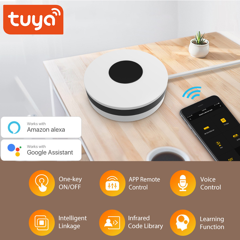 WiFi Smart universal Infrared Remote control, infrared IR remote control, mobile phone remote control, supports voice control, Tuya full figure