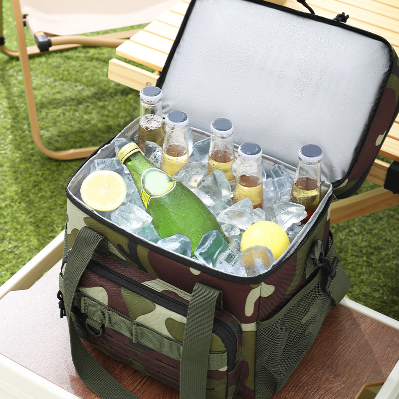 New War Path double-layer large-capacity ice pack, outdoor camouflage picnic bag, Oxford cloth insulated bag, waterproof insulated bag details Picture