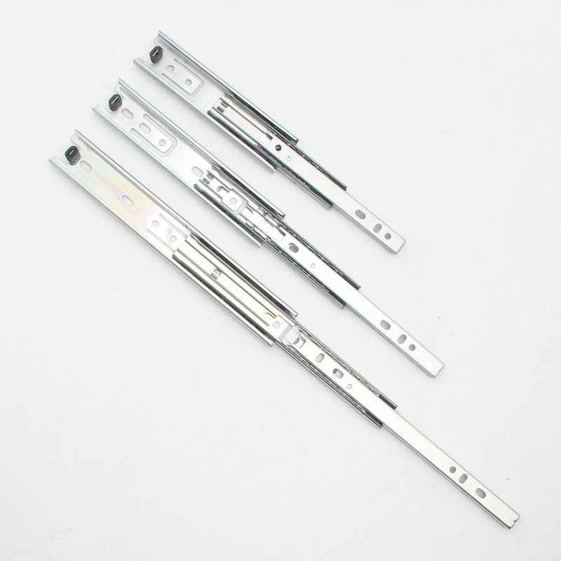 30mm wide three-section drawer slide rail, full-width steel ball, multi-specification side-mounted track wholesale, silent guide rail, detachable details Picture