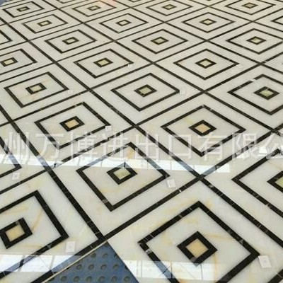 Customized European-style light luxury stone, Lanjinsha stone, wavy lines, irregular stone, villa, marble lines, waterjet Mosaic full figure