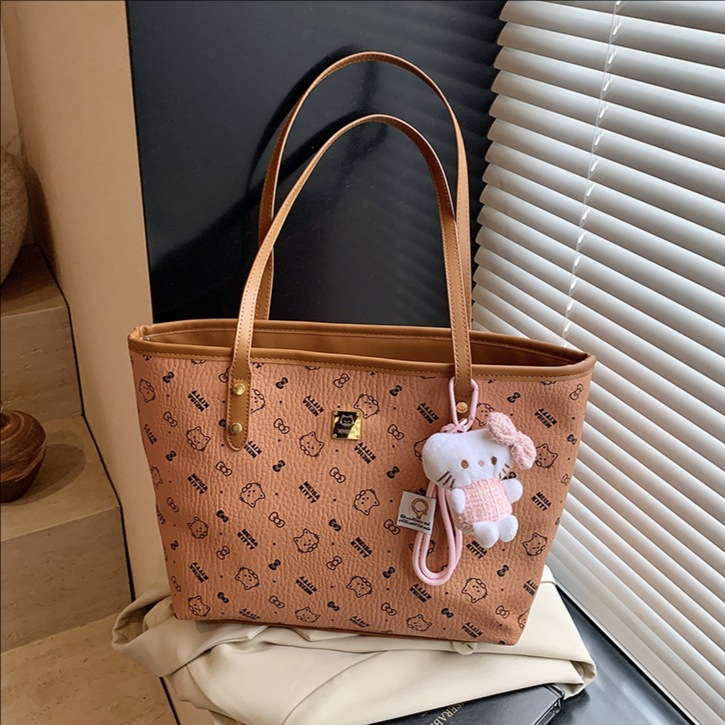 High-end printed large-capacity tote bag for women 2025 new style, fashionable and versatile underarm bag, trendy commuting single-shoulder bag full figure