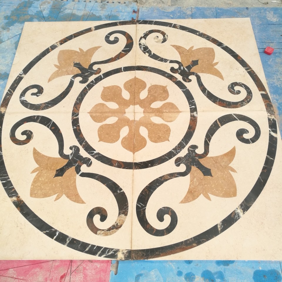 Customized European-style light luxury stone, Lanjinsha stone, wavy lines, irregular stone, villa, marble lines, waterjet Mosaic Specification drawing