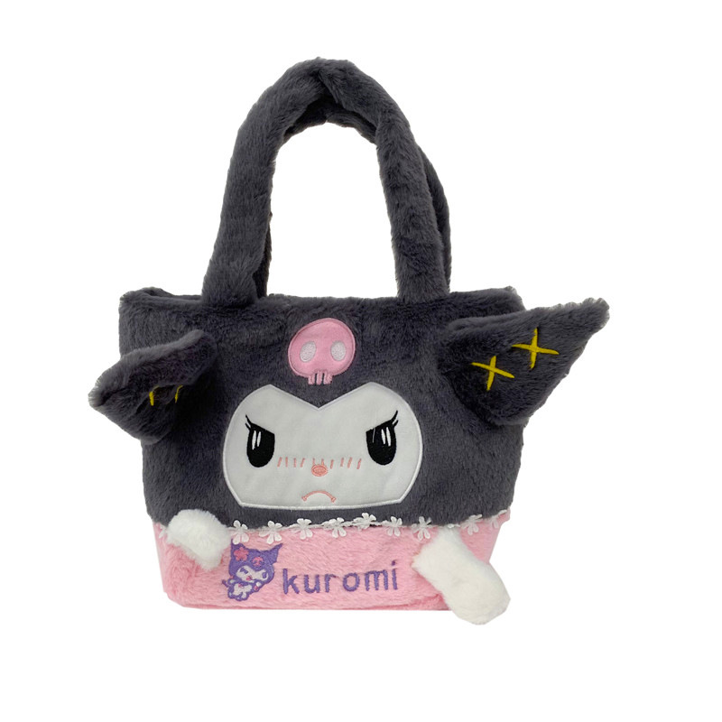 New Sanrio cartoon bag, shoulder bag, plush toy bag, Kuromi handbag, claw machine doll handbag Item Picture