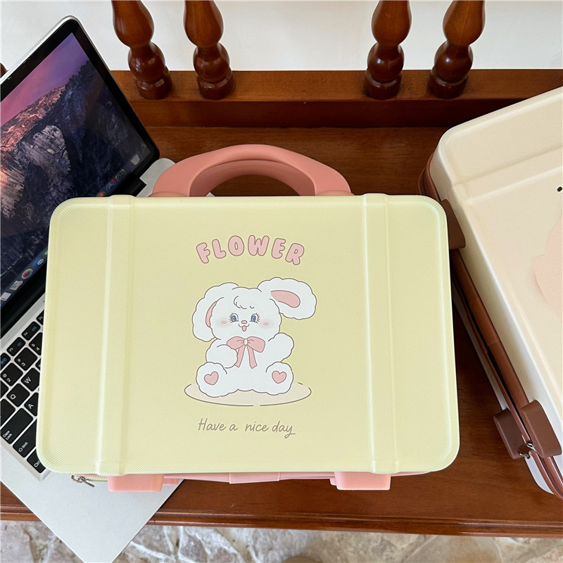 Original cute rabbit makeup case, girlish heart, new portable large-capacity makeup bag storage box, travel toiletry bag Specification drawing
