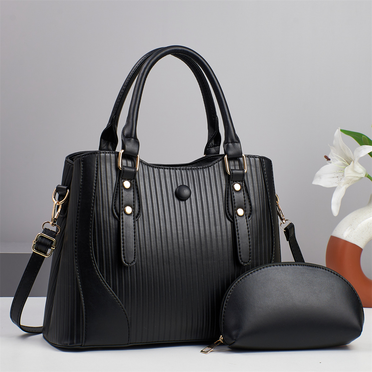 Cross-border 2025 New fashion patchwork women's bag, women's handbag, single-shoulder crossbody bag, steamed bun, mother bag, women's bag full figure