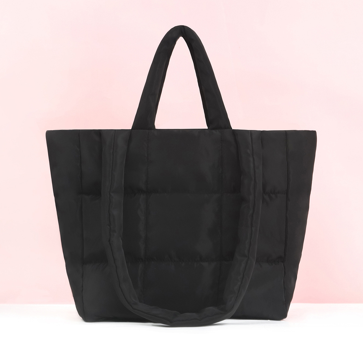 Cross-border 2024 Tote bag, women's large-capacity underarm bag, nine-grid checkered cotton jacket bag, large-capacity hand-held shoulder bag full figure