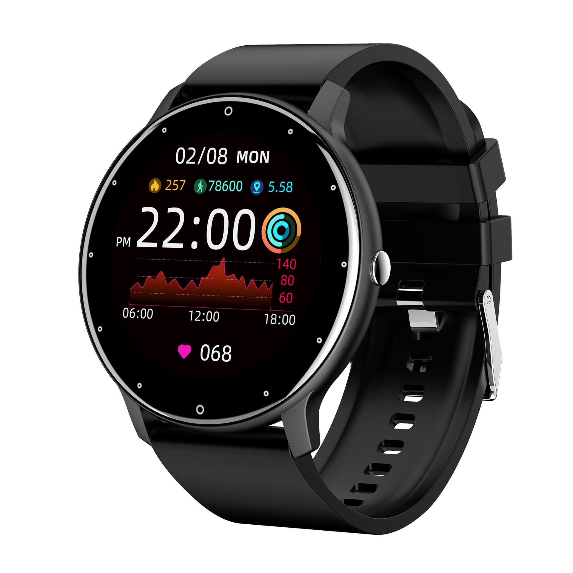 Cross-border ZL02CPRO smartwatch, round screen bracelet, phone, heart rate, sleep, weather, sports touch screen Item Picture