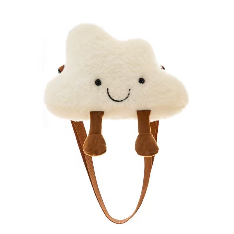 Korean fun cartoon plush bag 2023 Creative New cloud Bag, single-shoulder crossbody bag, student toast bag Item Picture
