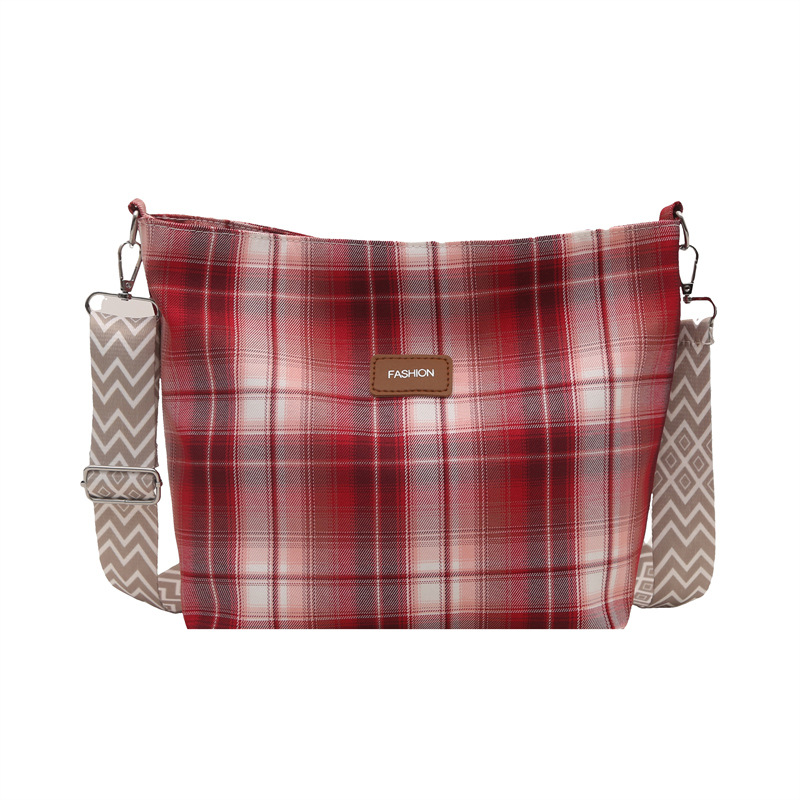 Cross-border women's bags: Niche and simple checkered women's single-shoulder bag, new cross-border trendy casual crossbody bag, fashionable women's bag Item Picture