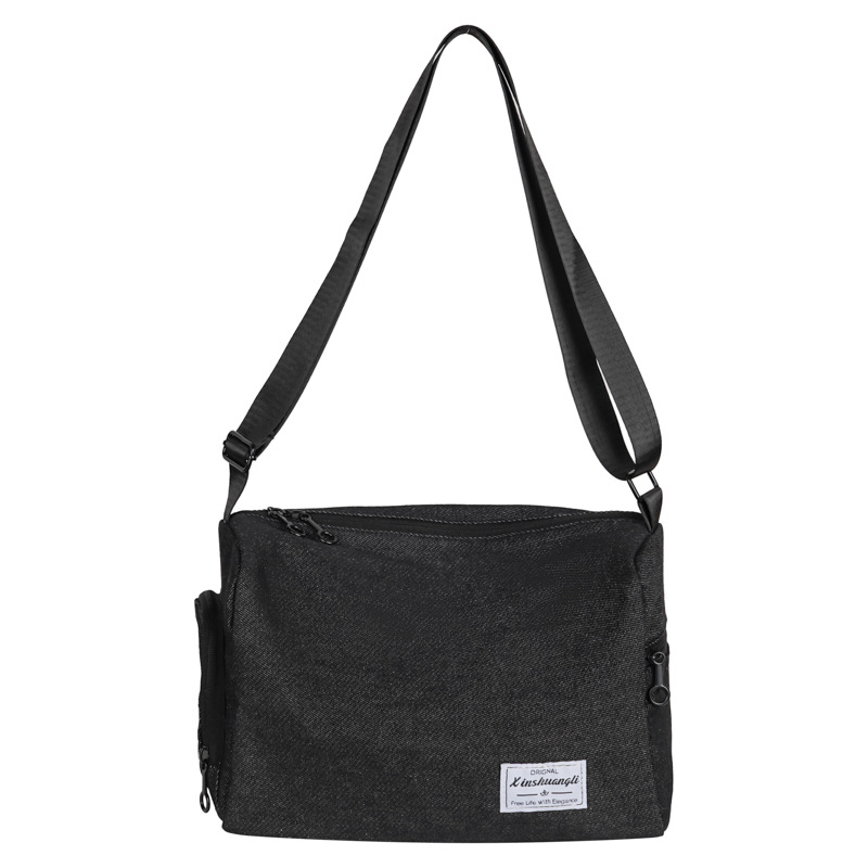 Japanese solid-color crossbody bag 2025 new style simple and casual single-shoulder fabric bag for women, trendy and sporty crossbody bag Item Picture