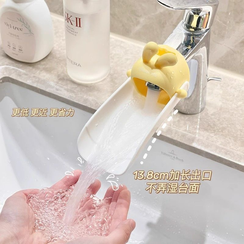 Cute cartoon faucet extender, silicone for baby hand washing, children's universal extension, splash-proof water collection tray factory full figure