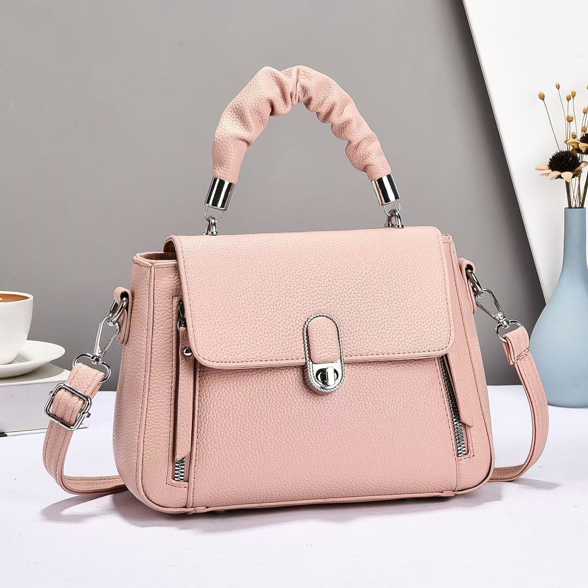 French handbag, cross-border women's bag, new trendy crossbody bag, niche fashion, versatile shoulder bag, casual texture Specification drawing