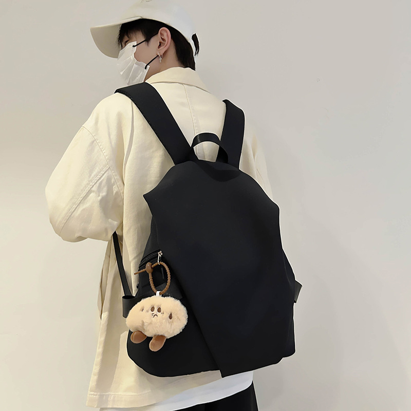 Men's large-capacity travel backpack, women's casual Japanese-style school bags for junior high school, senior high school and college students, versatile computer bags, trendy details Picture
