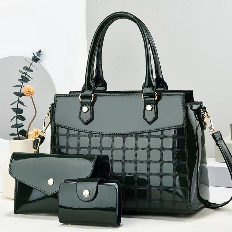 New foreign trade three-piece set of mother-and-child bags and women's bags 2023 fashionable large-capacity single-shoulder crossbody handbag for women full figure