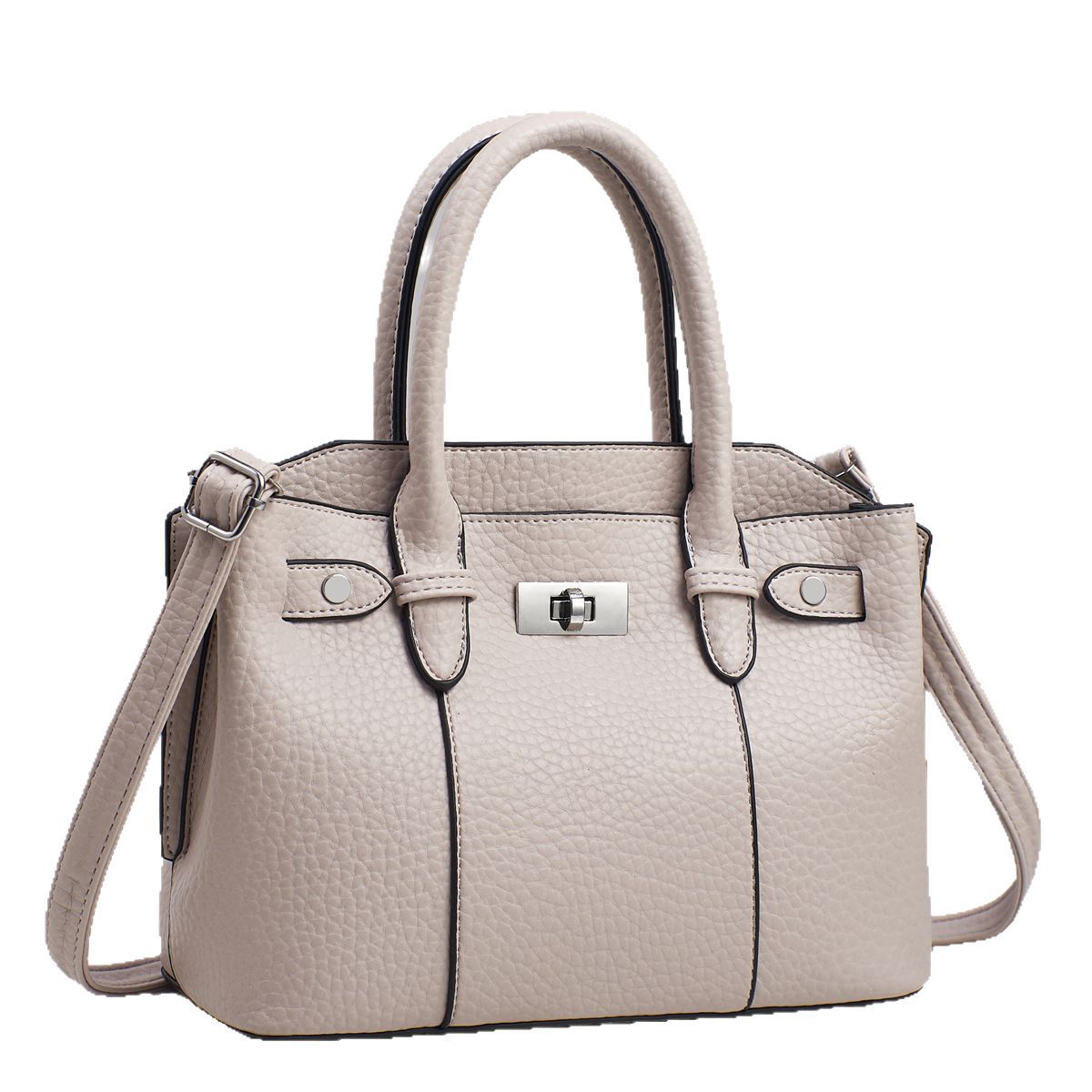 Versatile single-shoulder crossbody bag, trendy handbag, large bag with lychee pattern, elegant middle-aged women's bag, mom's bag, new spring and summer collection Item Picture