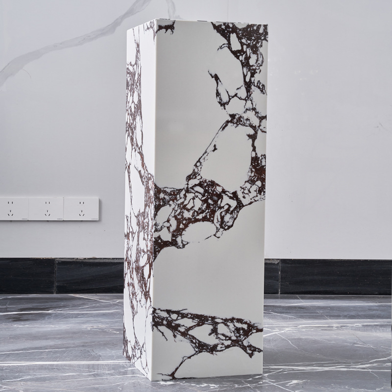 Artificial stone marble sculpture base, hotel and shopping mall display stand stone pier, floor-standing display base stone column Application Scenario