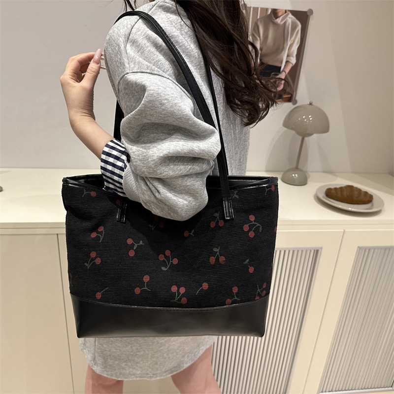 New college student tote bag for women with large capacity 2025 dopamine, a single-shoulder bag for commuting and school details Picture
