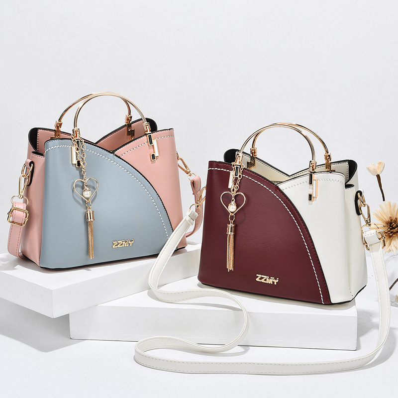 High-end women's bag 2022 new trendy handbag, versatile and color-blocking large-capacity fashionable single-shoulder crossbody bag Specification drawing