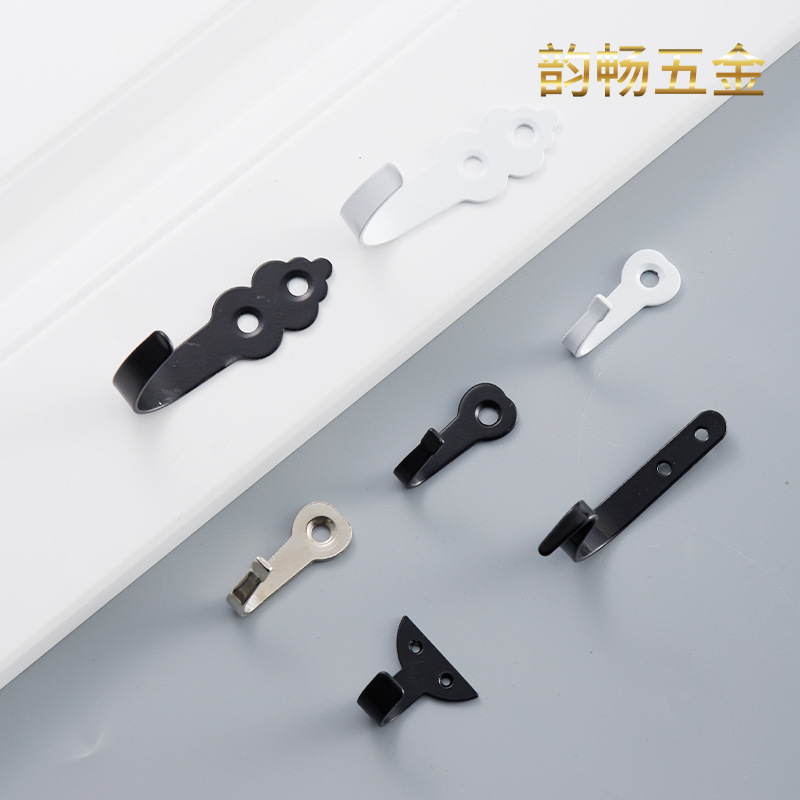 Yunchang 40*16MM heart-shaped hook, black single hook, door rear hook, thick hook, small coat hook, white coat hook wholesale Specification drawing