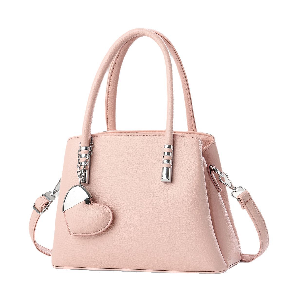 High-end heart-shaped decoration 2025 new stylish, simple and large-capacity handbag, versatile single-shoulder crossbody bag Item Picture
