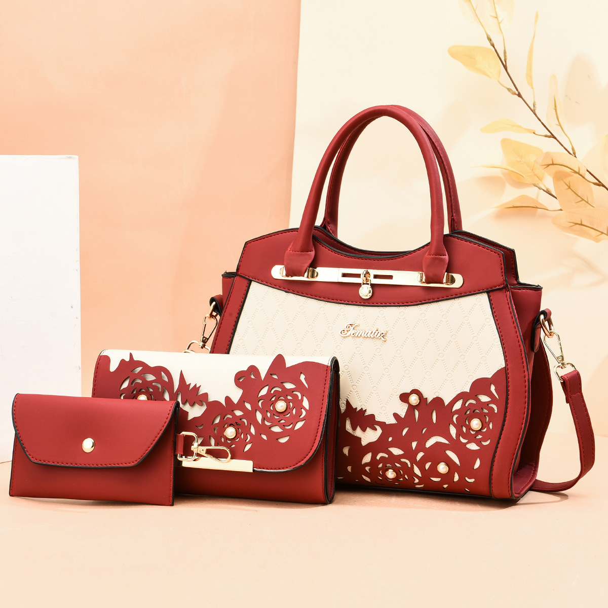 bags women in stock 2022 New large-capacity three-piece set, hand-held shoulder crossbody bag, one piece consignment details Picture