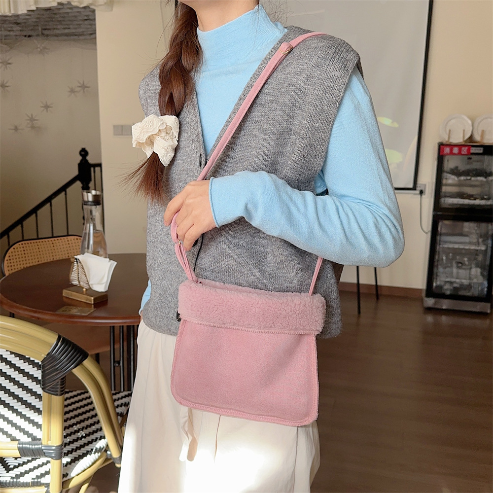 31232 Autumn and Winter vintage plush bag, suede suede lightweight and textured single-shoulder bag, hand-held armpit crossbody bag Specification drawing