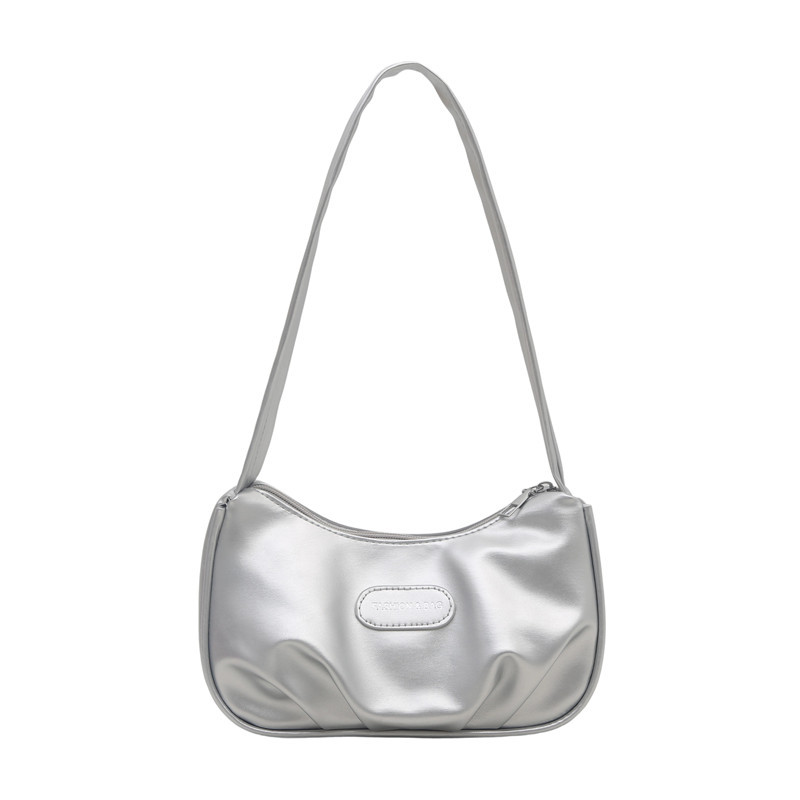 A rare and high-quality silver bag for women, a new Spring/Summer 2025 single-shoulder crossbody bag with a high-end pleated underarm bag Item Picture