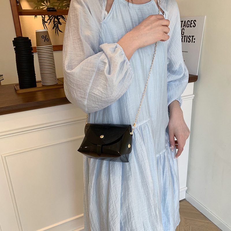 Summer niche solid-color underarm bag, fashionable transparent single-shoulder small bag, women's 2025 new popular crossbody bag Specification drawing