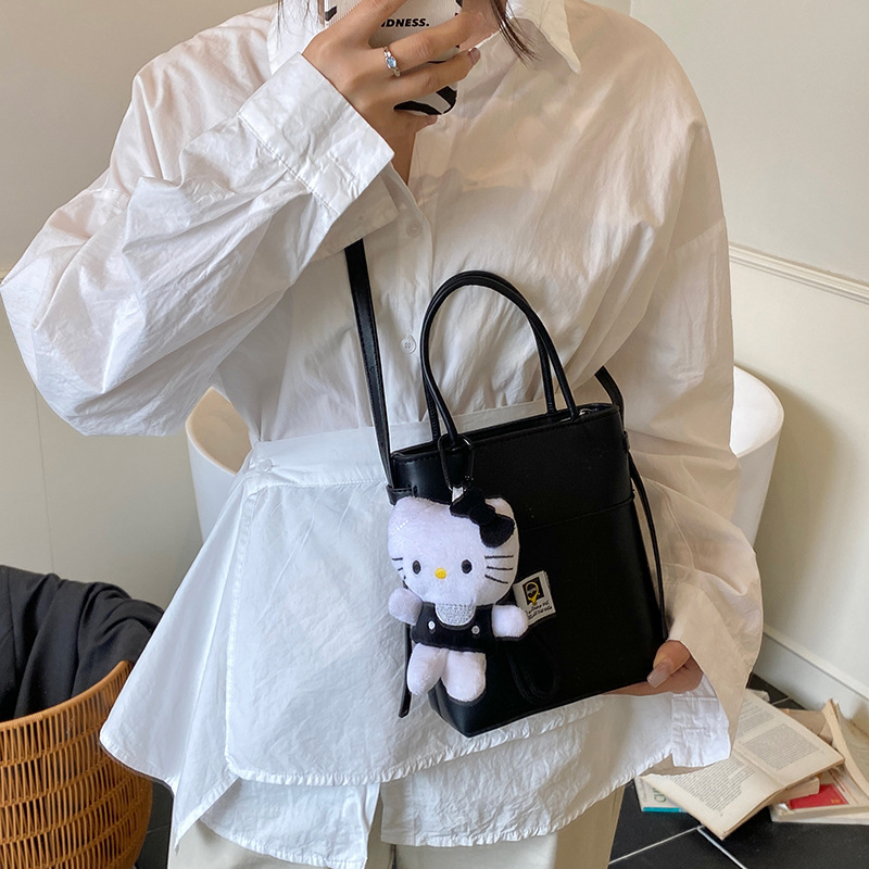 Women's bag, texture handbag, stylish bucket bag, 2025 new solid color single-shoulder bag, versatile and simple crossbody bag Specification drawing