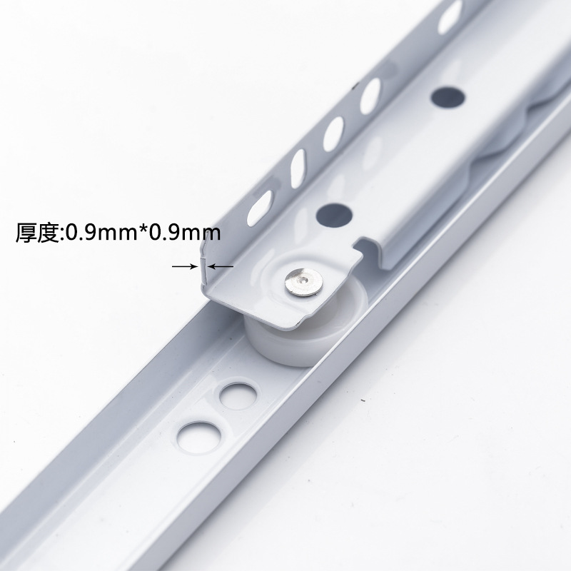 FGV European Style Model 604 powder-coated drawer slide rail, roller slide rail, pulley guide rail, two-section ball white Specification drawing