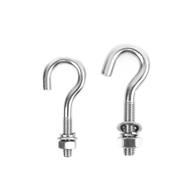 Stainless steel question mark hook, lifting ring screw, stainless steel hook, sheep eye screw, bolt, hook bolt, M8 screw Item Picture