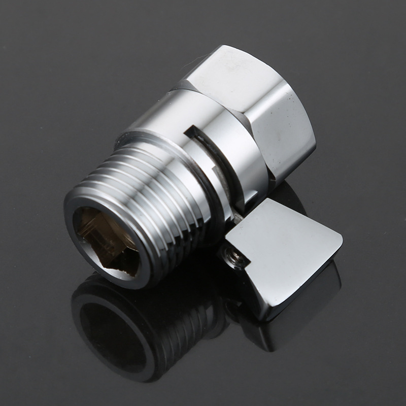 All-copper electroplated Angle valve, large flow wholesale quick-opening valve core flow stop valve, 4-inch pipe interface shower head switch valve details Picture