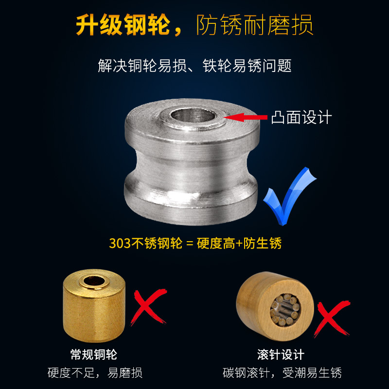 Menglaiqi 304 stainless steel shell double steel wheel plastic steel door and window pulley sliding window track roller sliding door wheel Item Picture