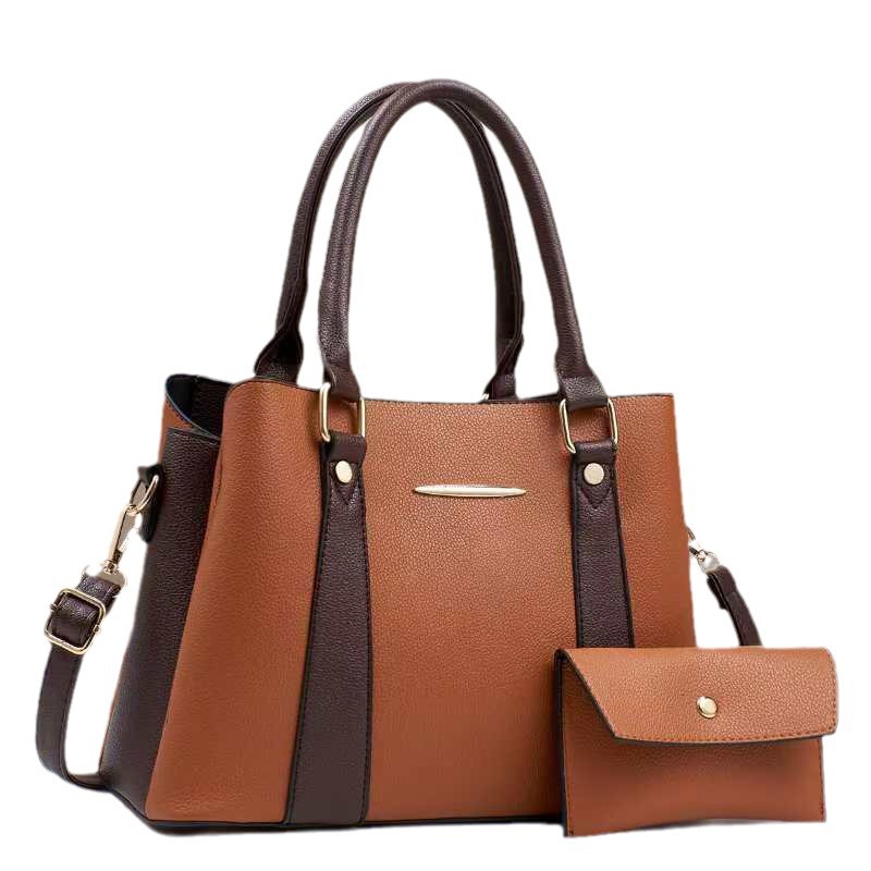 The new patchwork mother-and-child bag is fashionable and trendy. It's a cross-border single-shoulder women's bag with a high-end feel. It's a large-capacity crossbody bag for women Item Picture