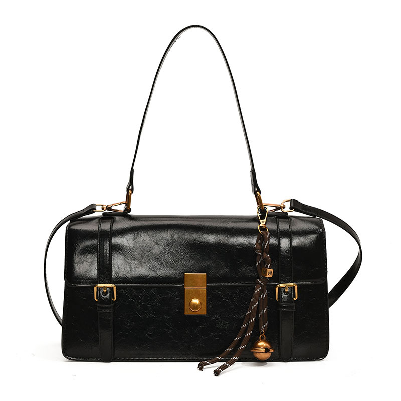 A new trendy and fashionable women's crossbody bag with a retro and simple Hong Kong style, a casual and versatile single-shoulder armpit bag Item Picture