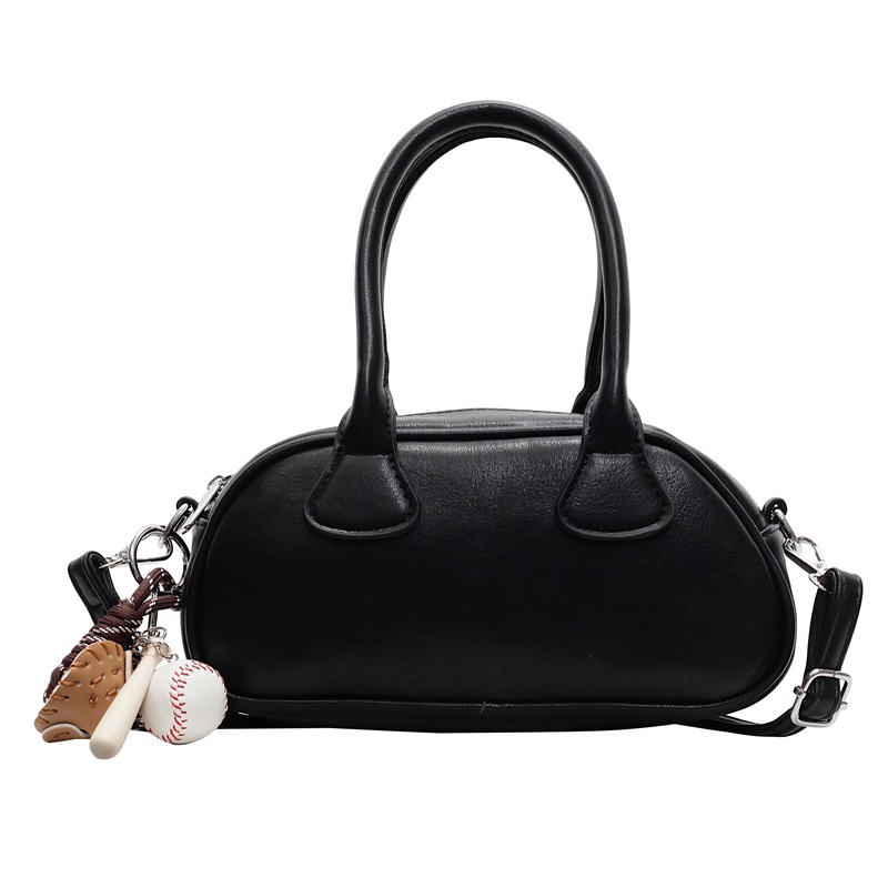Carrying a retro and fashionable bowling bag, 2024 new style, trendy and versatile single-shoulder bag, niche design, high-end women's bag Item Picture