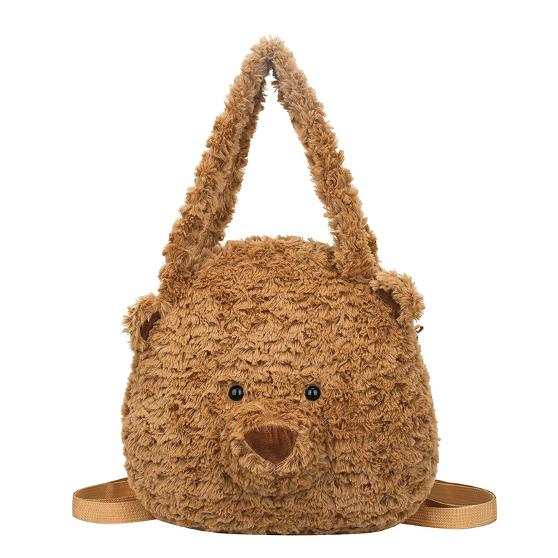 New cartoon Barcelona large-capacity single-shoulder bag, multi-functional backpack, plush backpack, ins Forest series Item Picture