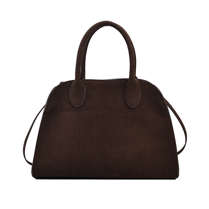Retro suede briefcase bag for women, 2024 new high-end style hand-held shoulder bag, trendy and fashionable commuter tote bag Item Picture