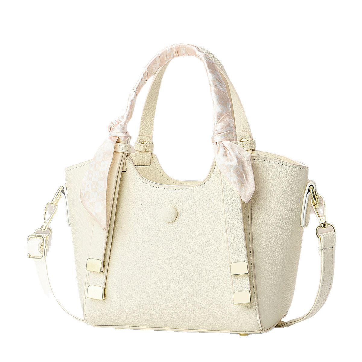 Large-capacity silk scarf women's bag 2025 Cross-border new style, lychee pattern single-shoulder crossbody bag, trendy casual tote bag Item Picture