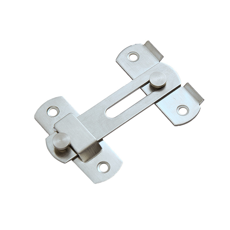 Stainless steel door latch 90-degree right-angle sliding door buckle, 304 stainless steel latch box buckle, thickened pet cage door lock buckle Item Picture