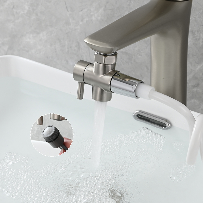 Washbasin faucet diverter, washbasin faucet one-inlet two-outlet water divider valve, faucet water divider conversion valve accessories details Picture